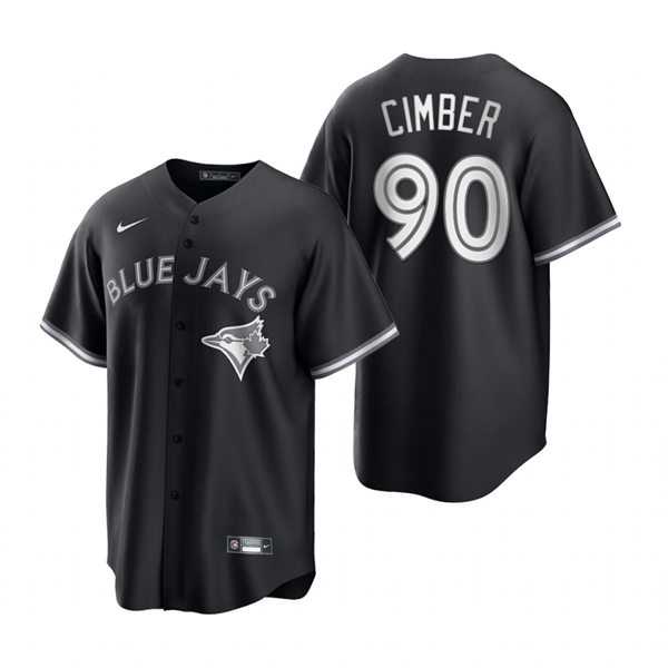 Mens Toronto Blue Jays #90 Adam Cimber Nike Black White Collection Jersey Dzhi